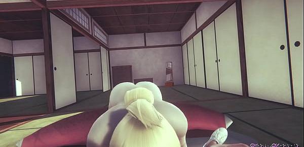  Attack on titans Hentai 3D - POV Annie Blowjob and Fucked in a tatami